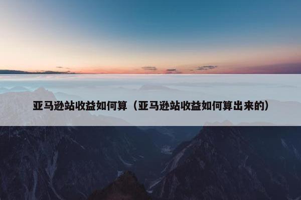 亚马逊站收益如何算（亚马逊站收益如何算出来的）