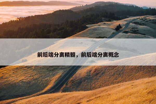前后端分离精髓，前后端分离概念