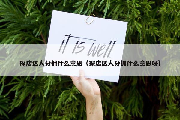 探店达人分佣什么意思（探店达人分佣什么意思呀）
