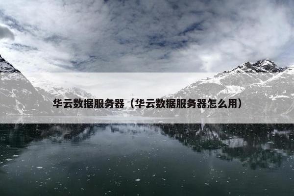 华云数据服务器（华云数据服务器怎么用）