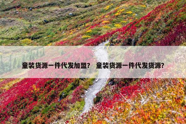 童装货源一件代发加盟？ 童装货源一件代发货源？