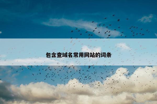 包含查域名常用网站的词条