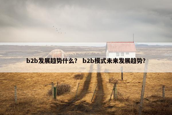 b2b发展趋势什么？ b2b模式未来发展趋势？