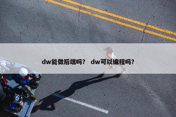 dw能做后端吗？ dw可以编程吗？
