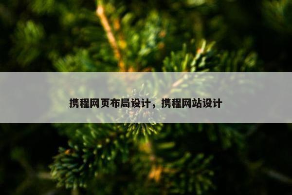 携程网页布局设计，携程网站设计