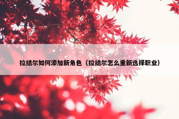 拉结尔如何添加新角色（拉结尔怎么重新选择职业）