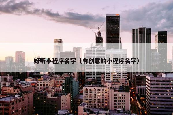 好听小程序名字（有创意的小程序名字）