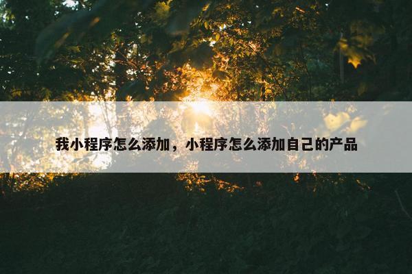 我小程序怎么添加，小程序怎么添加自己的产品