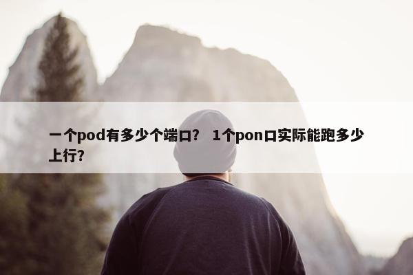 一个pod有多少个端口？ 1个pon口实际能跑多少上行？