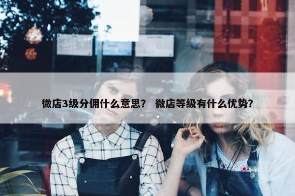 微店3级分佣什么意思？ 微店等级有什么优势？