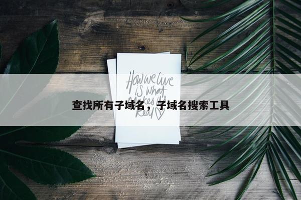 查找所有子域名，子域名搜索工具