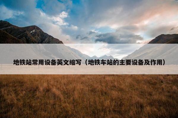 地铁站常用设备英文缩写（地铁车站的主要设备及作用）
