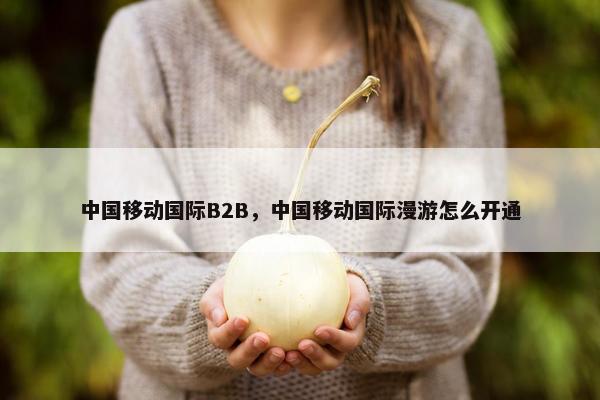 中国移动国际B2B，中国移动国际漫游怎么开通
