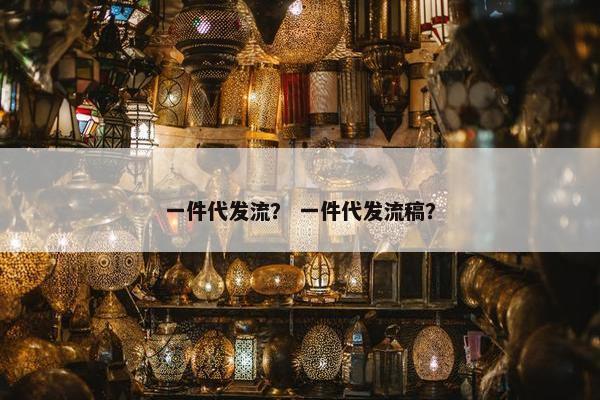一件代发流？ 一件代发流稿？