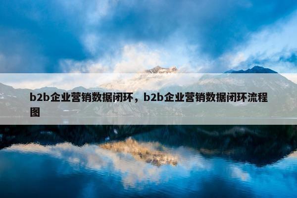 b2b企业营销数据闭环，b2b企业营销数据闭环流程图