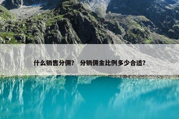 什么销售分佣？ 分销佣金比例多少合适？