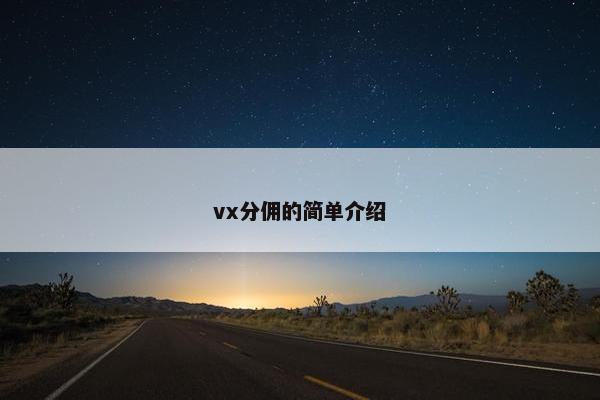 vx分佣的简单介绍