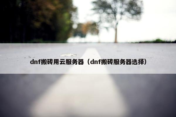 dnf搬砖用云服务器（dnf搬砖服务器选择）
