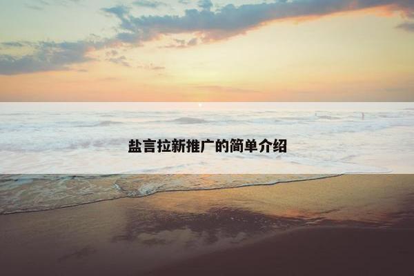 盐言拉新推广的简单介绍