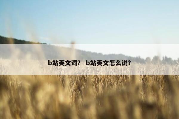 b站英文词？ b站英文怎么说？
