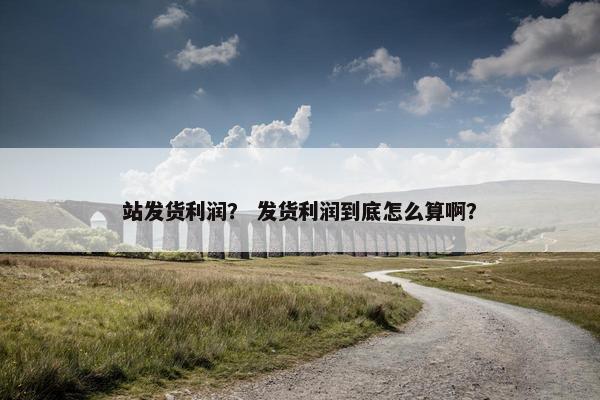 站发货利润？ 发货利润到底怎么算啊？