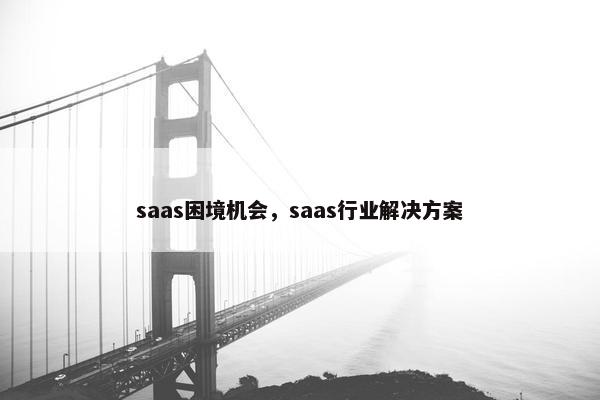 saas困境机会，saas行业解决方案