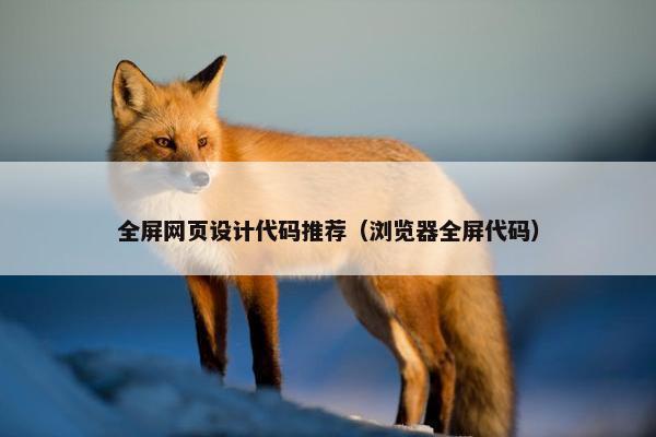 全屏网页设计代码推荐（浏览器全屏代码）
