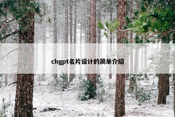 chgpt名片设计的简单介绍