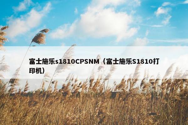富士施乐s1810CPSNM（富士施乐S1810打印机）
