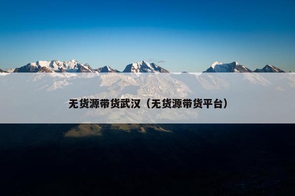 无货源带货武汉（无货源带货平台）