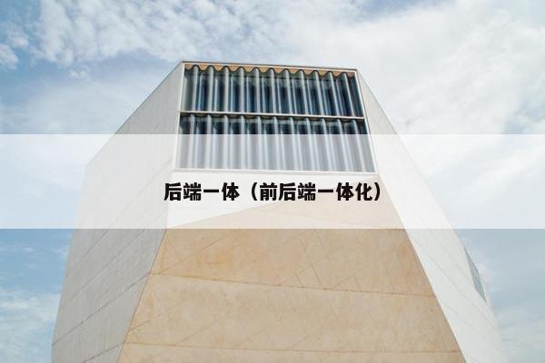 后端一体（前后端一体化）