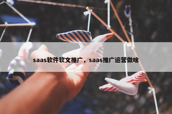 saas软件软文推广，saas推广运营做啥