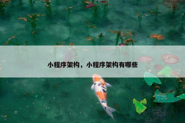 小程序架构，小程序架构有哪些