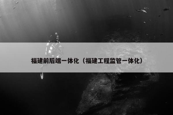 福建前后端一体化（福建工程监管一体化）