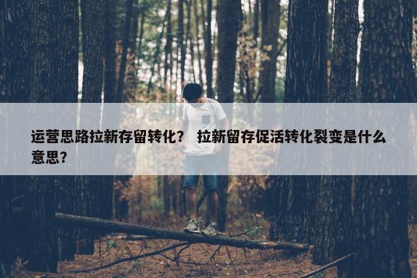 运营思路拉新存留转化？ 拉新留存促活转化裂变是什么意思？