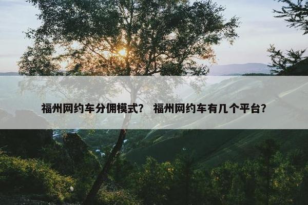 福州网约车分佣模式？ 福州网约车有几个平台？