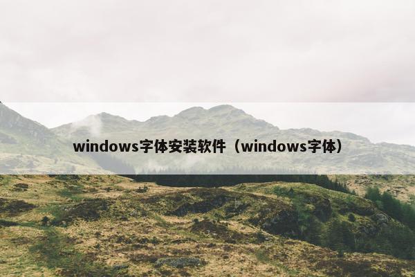 windows字体安装软件（windows字体）