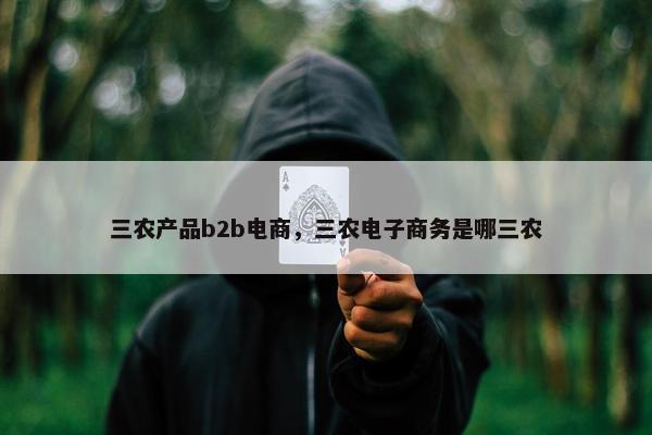 三农产品b2b电商，三农电子商务是哪三农