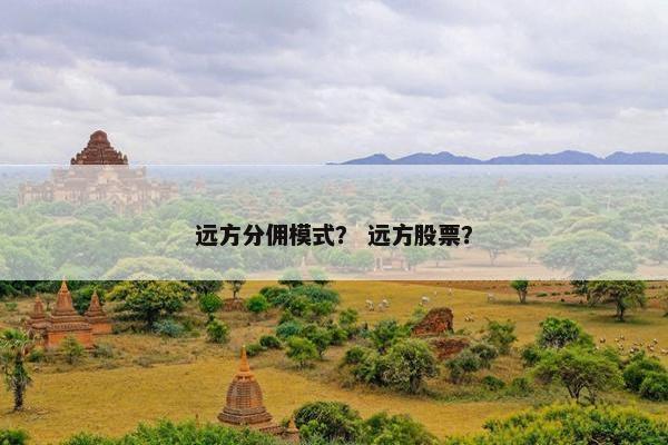 远方分佣模式？ 远方股票？