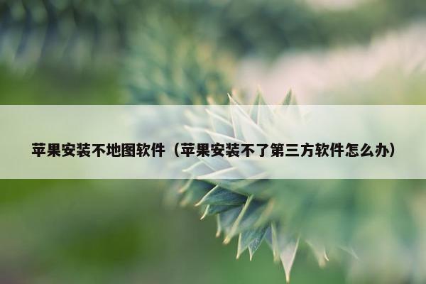 苹果安装不地图软件（苹果安装不了第三方软件怎么办）