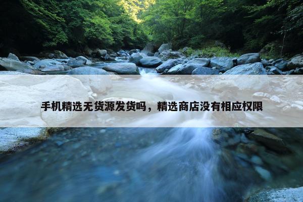 手机精选无货源发货吗，精选商店没有相应权限
