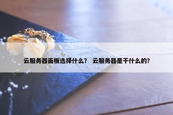 云服务器面板选择什么？ 云服务器是干什么的？