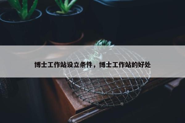 博士工作站设立条件，博士工作站的好处