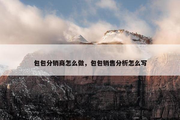 包包分销商怎么做，包包销售分析怎么写