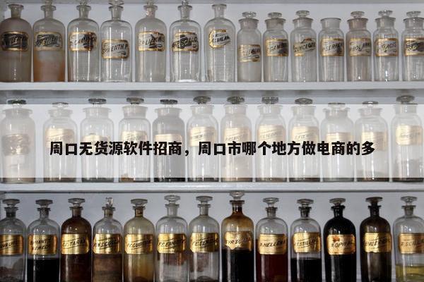 周口无货源软件招商，周口市哪个地方做电商的多