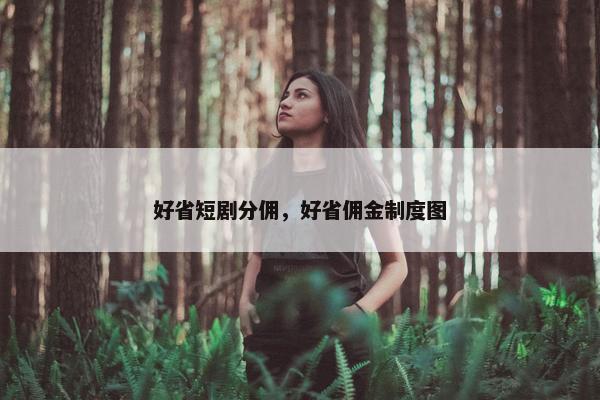 好省短剧分佣，好省佣金制度图