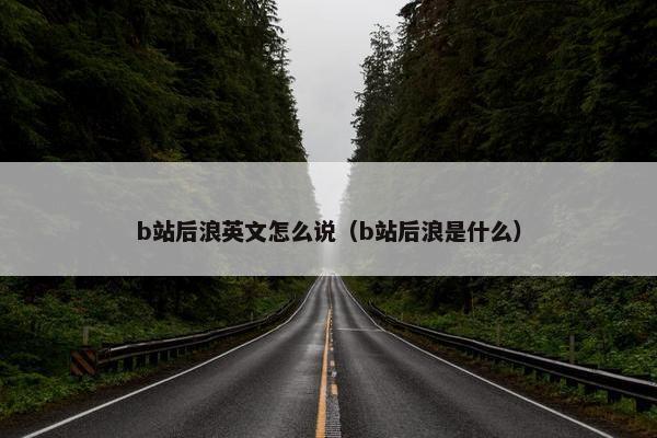 b站后浪英文怎么说（b站后浪是什么）