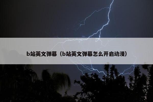 b站英文弹幕（b站英文弹幕怎么开启动漫）