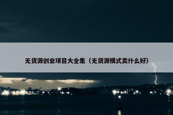 无货源创业项目大全集（无货源模式卖什么好）