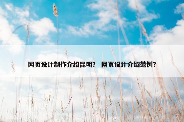 网页设计制作介绍昆明？ 网页设计介绍范例？